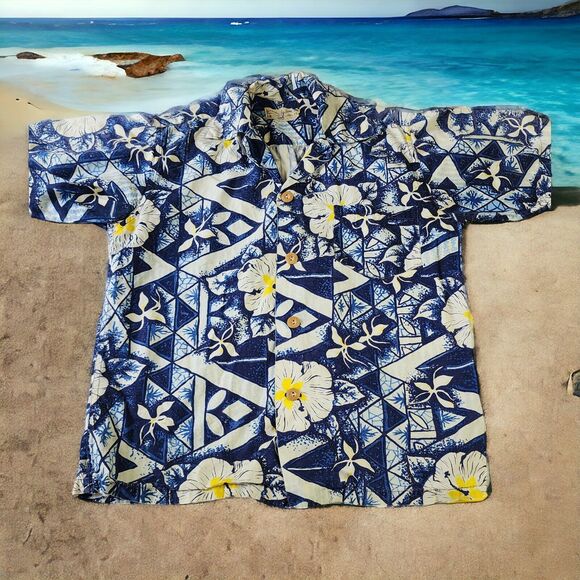 VTG Surfriders Sportswear Honolulu RARE YOUTH SIZE 14 Hawaiian Shirt 50s Tribal - Picture 1 of 12